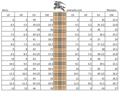 burberry shoe size gudide men|Burberry Men's Size Guide .